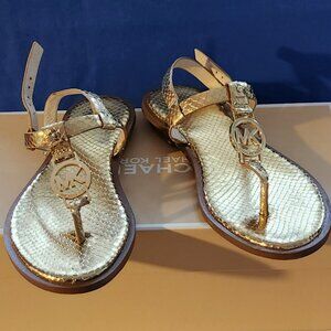 Michael by Michael Kors sandals sz 6M gold leather EUC